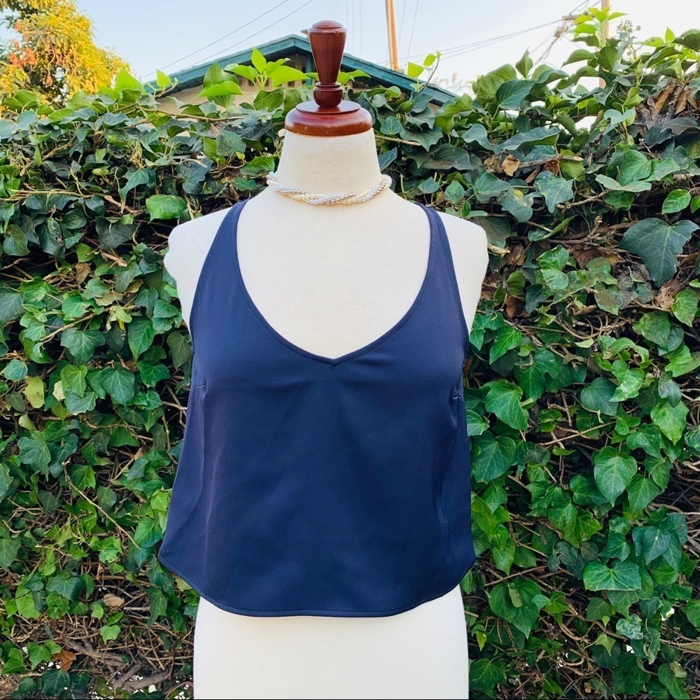 Guess Sleeveless Crop Top with Embroidered Mesh‎
